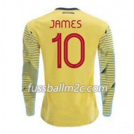 Fußballtrikots Kolumbien James Rodriguez 10 Heim Trikotsatz Copa América 2019 Langarm